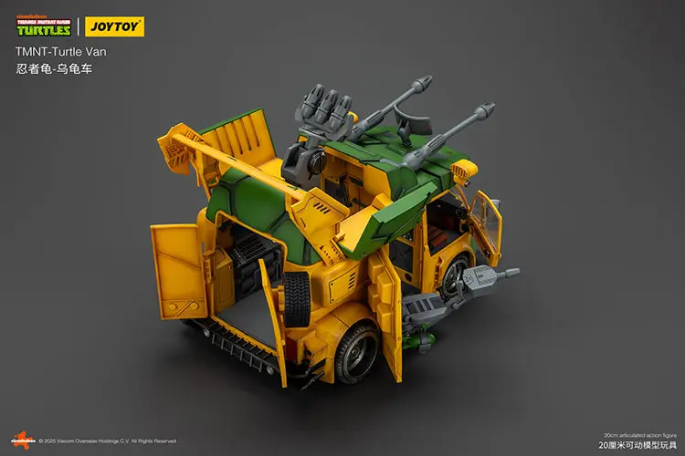 The Back Of Opening Vehicle Model Turtle Van (party Wagon) Tmnt Nickelodeon 1 18 Joytoy Teenage Mutant Ninja Turtles Rectangle Image
