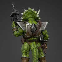 The Back Of The Action Figure Adjutant Zork Tmnt Nickelodeon 1 18 Joytoy Teenage Mutant Ninja Turtles Rectangle Image