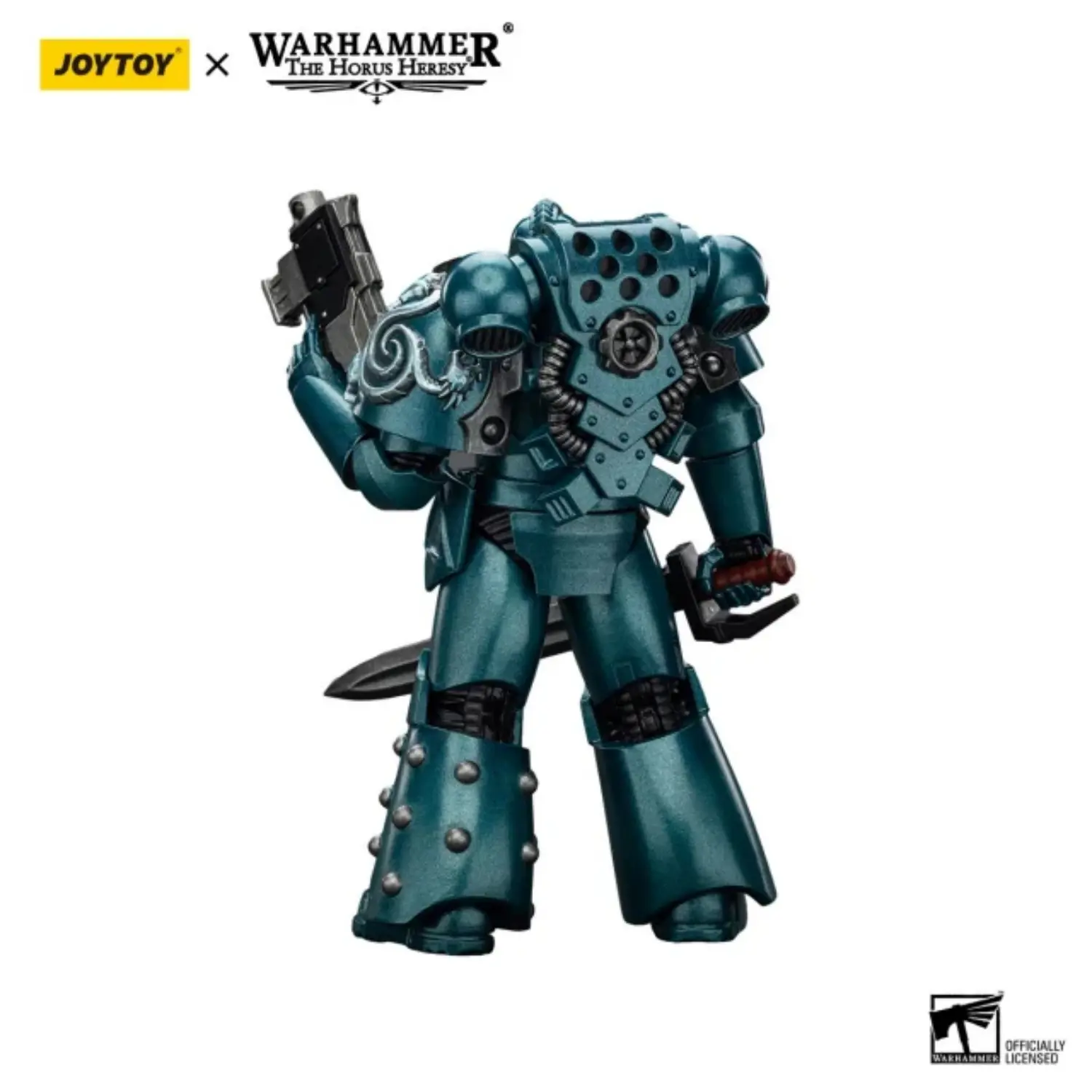 the back of the Action Figure - Alpha Legion Headhunter Prime 1 18 - JOTYOY Warhammer The Horus Heresy in white background The Back Of The Action Figure Alpha Legion Headhunter Prime 1 18 Jotyoy Warhammer The Horus Heresy In White Background