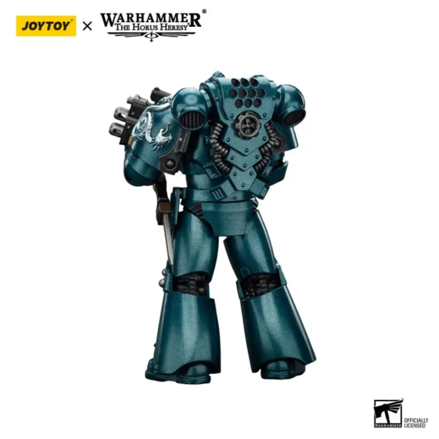 the back of the Action Figure - Alpha Legion Headhunter with Banestrike Combi-Bolter And Power Dagger 1 18 - JOTYOY Warhammer The Horus Heresy in whtie background The Back Of The Action Figure Alpha Legion Headhunter With Banestrike Combi Bolter And Power Dagger 1 18 Jotyoy Warhammer The Horus Heresy In Whtie Background