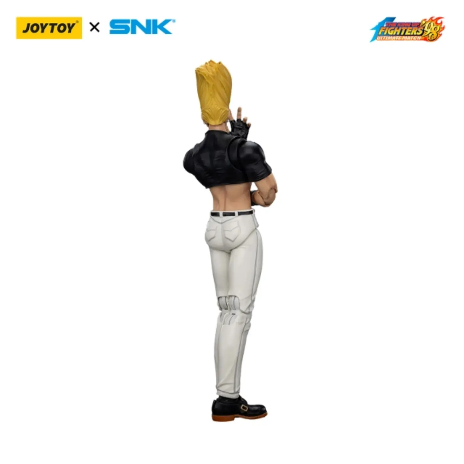 the back of the Action Figure - Benimaru Nikaido KOF _98 UM Hero Team SNK 1 18 - JOYTOY The King of Fighters in white background