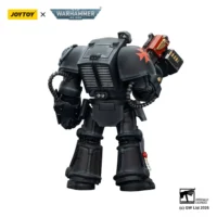 the back of the Action Figure - Black Templars Terminator 2 with Power Fist and Storm Bolter 1 18 - JOYTOY Warhammer 40K white background the back of the Action Figure - Black Templars Terminator 2 with Power Fist and Storm Bolter 1 18 - JOYTOY Warhammer 40K white background