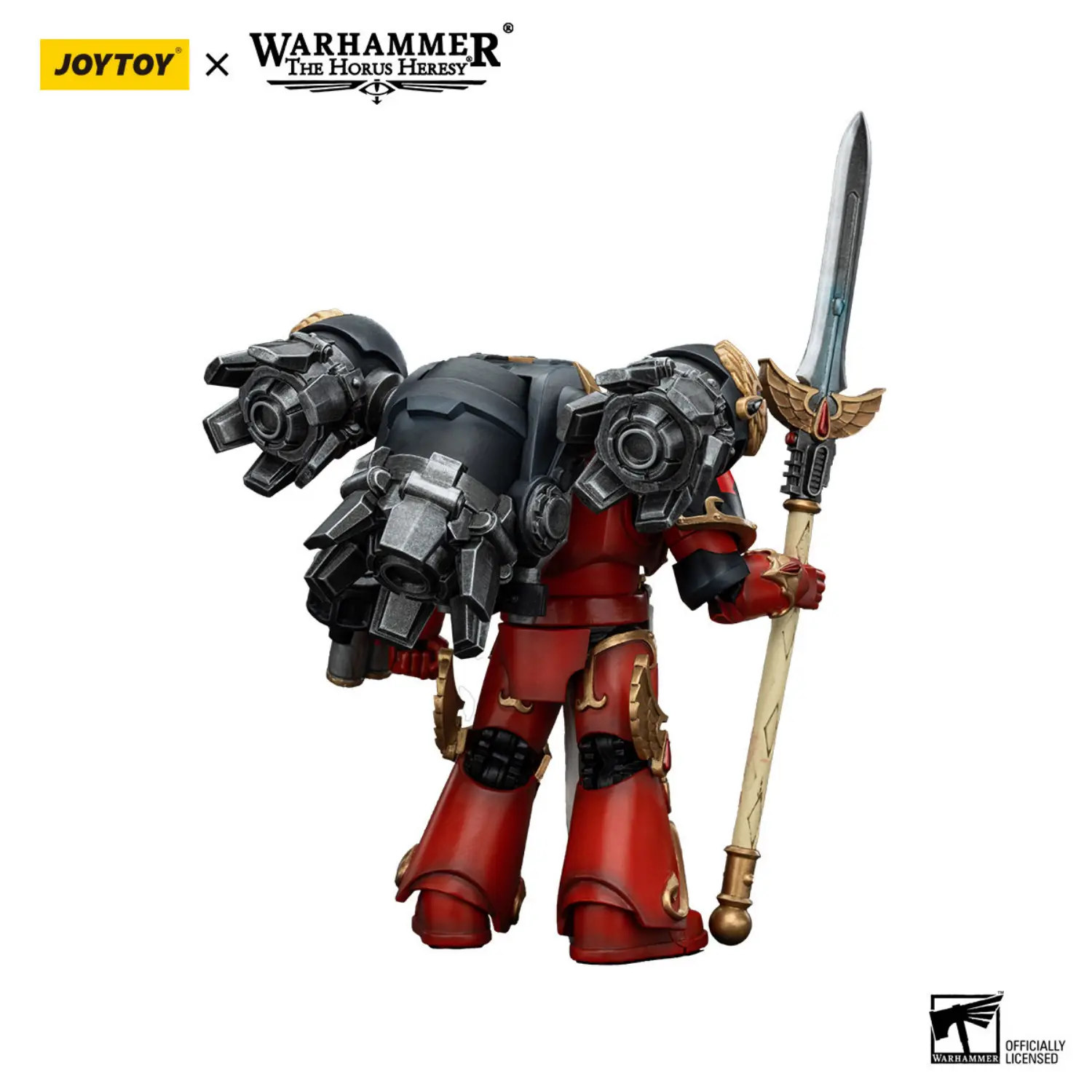 the back of the Action Figure - Blood Angels Dawnbreaker Cohort Dawnbreaker Champion 1 18 - JOTYOY Warhammer The Horus Heresy in white background The Back Of The Action Figure Blood Angels Dawnbreaker Cohort Dawnbreaker Champion 1 18 Jotyoy Warhammer The Horus Heresy In White Background