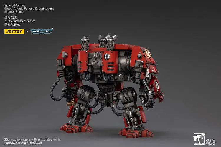 the back of the Action Figure - Blood Angels Furioso Dreadnought Brother Samel 1 18 - JOYTOY Warhammer 40K rectangle image 1 The Back Of The Action Figure Blood Angels Furioso Dreadnought Brother Samel 1 18 Joytoy Warhammer 40k Rectangle Image 1