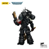 The Back Of The Action Figure Blood Angels Lemartes With Jump Pack, Blood Crozius And Absolver Bolt Pistol 1 18 Joytoy Warhammer 40k In Whtie Background