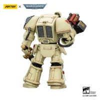 the back of the Action Figure - Dark Angels Deathwing Terminator 1 with Power Sword and Storm Bolter 1 18 - JOYTOY Warhammer 40K in white background the back of the Action Figure - Dark Angels Deathwing Terminator 1 with Power Sword and Storm Bolter 1 18 - JOYTOY Warhammer 40K in white background