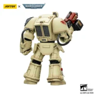 the back of the Action Figure - Dark Angels Deathwing Terminator 2 with Power Fist and Storm Bolter 1 18 - JOYTOY Warhammer 40K in white background