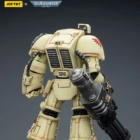 the back of the Action Figure - Dark Angels Deathwing Terminator 3 with Power Fist and Assault Cannon 1 18 - JOYTOY Warhammer 40K rectangle image