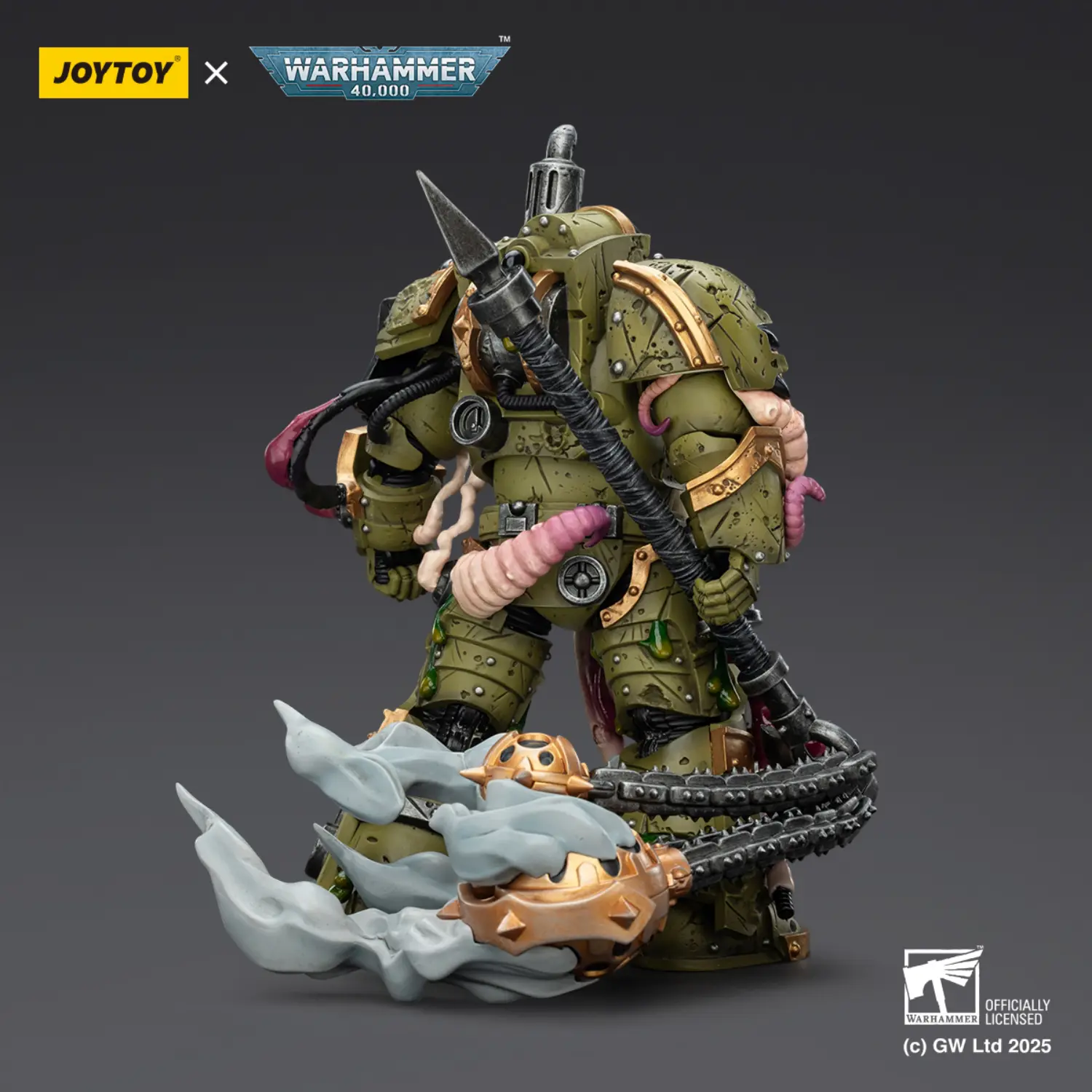 the back of the Action Figure - JOYTOY Death Guard Blightlord Terminator with Flail of Corruption 1 18 - Warhammer 40K the back of the Action Figure - JOYTOY Death Guard Blightlord Terminator with Flail of Corruption 1 18 - Warhammer 40K