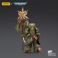 the back of the Action Figure - JOYTOY Death Guard Plague Marine Icon bearer with Boltgun and Plague knife 1 18 - Warhammer 40K