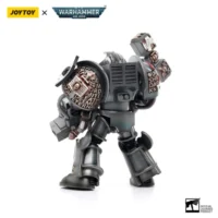 the back of the Action Figure - JOYTOY Grey Knights Terminator Caddon Vibova 1 18 - Warhammer 40K in white background the back of the Action Figure - JOYTOY Grey Knights Terminator Caddon Vibova 1 18 - Warhammer 40K in white background