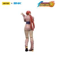 the back of the Action Figure - JOYTOY Shermie KOF _98 UM Orochi Team SNK 1 18 - The King of Fighters in white background the back of the Action Figure - JOYTOY Shermie KOF _98 UM Orochi Team SNK 1 18 - The King of Fighters in white background