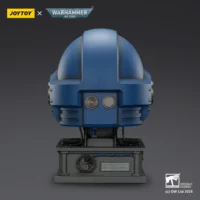 The Back Of The Action Figure Joytoy Ultramarines Captain Mkx Helmet & Display Stand 1 1 Life Size Replica Warhammer 40k