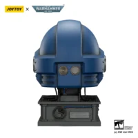 The Back Of The Action Figure Joytoy Ultramarines Captain Mkx Helmet & Display Stand 1 1 Life Size Replica Warhammer 40k In White Background