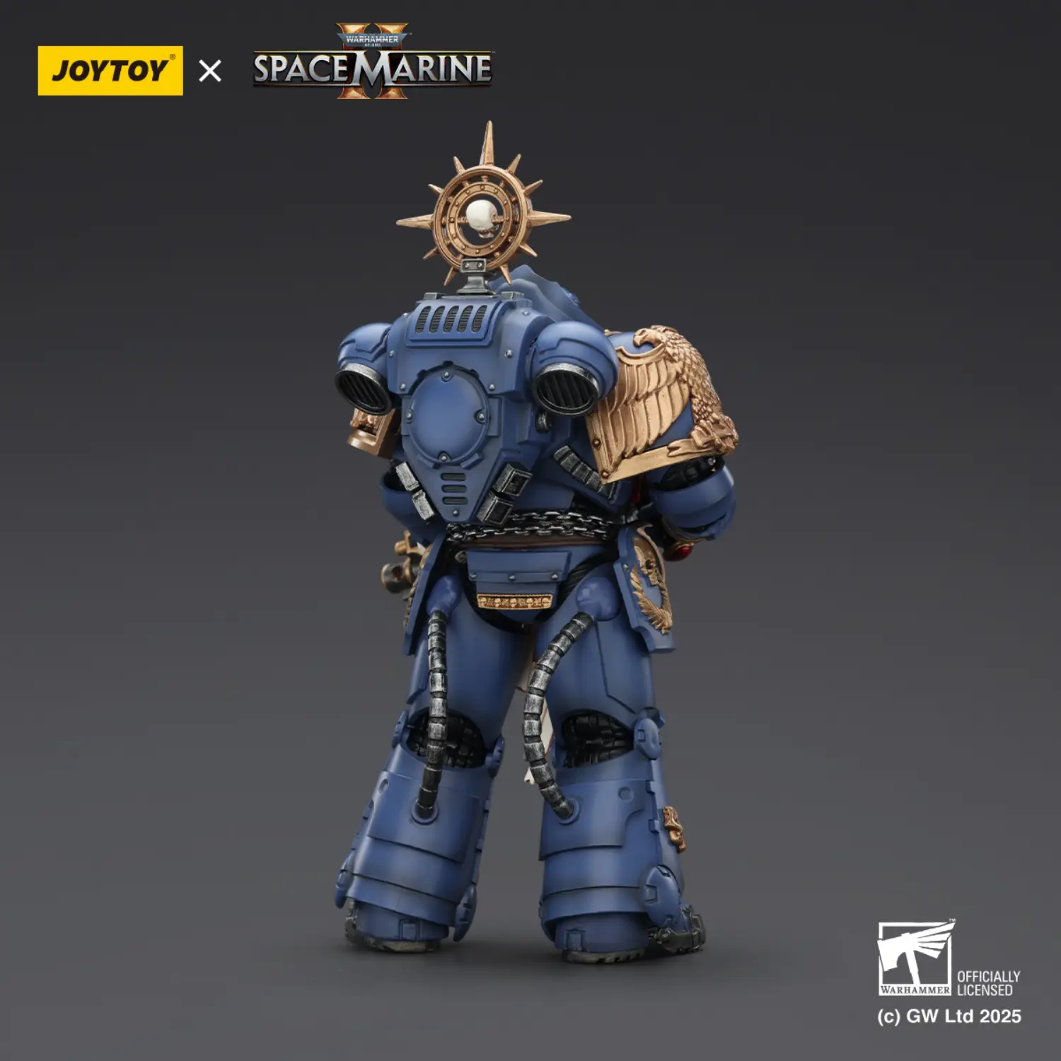 the back of the Action Figure - JOYTOY Ultramarines Heavy Relic Primus Armor with Heavy Relic Bolt Rifle 1 18 - Warhammer 40K