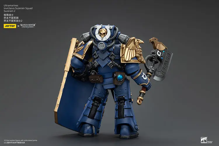 the back of the Action Figure - JOYTOY Ultramarines Invictarus Suzerain Squad (Suzerain 2) 1 18 - Warhammer The Horus Heresy rectangle image