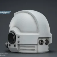 the back of the Action Figure - JOYTOY White Scars MkX Helmet 1 1 Life-Size Replica - Warhammer 40K rectangle image 7