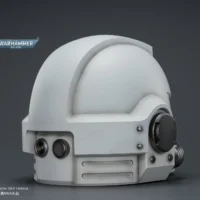 the back of the Action Figure - JOYTOY White Scars MkX Helmet 1 1 Life-Size Replica - Warhammer 40K rectangle image 8