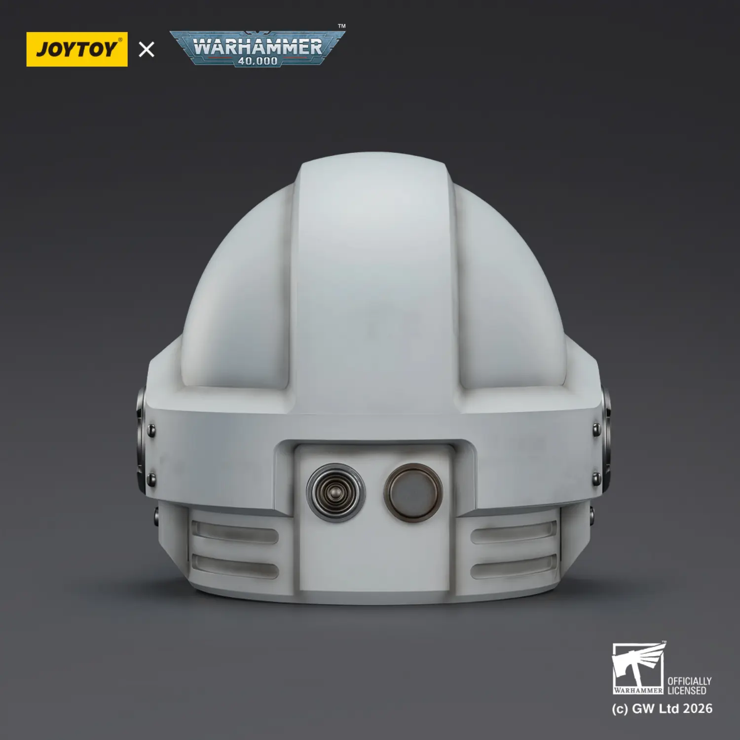 the back of the Action Figure - JOYTOY White Scars MkX Helmet 1 1 Life-Size Replica - Warhammer 40K