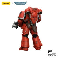 the back of the Action Figure - JoyToy Blood Angels Intercessor with Bolt Rifle, Bolt Pistol and Chainsword 1 18 - Warhammer 40K in white background the back of the Action Figure - JoyToy Blood Angels Intercessor with Bolt Rifle, Bolt Pistol and Chainsword 1 18 - Warhammer 40K in white background
