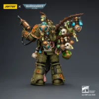 the back of the Action Figure - JoyToy Death Guard Biologus Putrifier with Injector Pistol and Hyper Blight Grenades 1 18 - Warhammer 40K