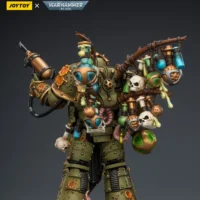 the back of the Action Figure - JoyToy Death Guard Biologus Putrifier with Injector Pistol and Hyper Blight Grenades 1 18 - Warhammer 40K rectangle image