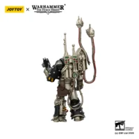 the back of the Action Figure - JoyToy Iron Warriors Traitor Legion Praevian Tech-Commander with Bolt Pistol 1 18 - Warhammer The Horus Heresy in white backgrond