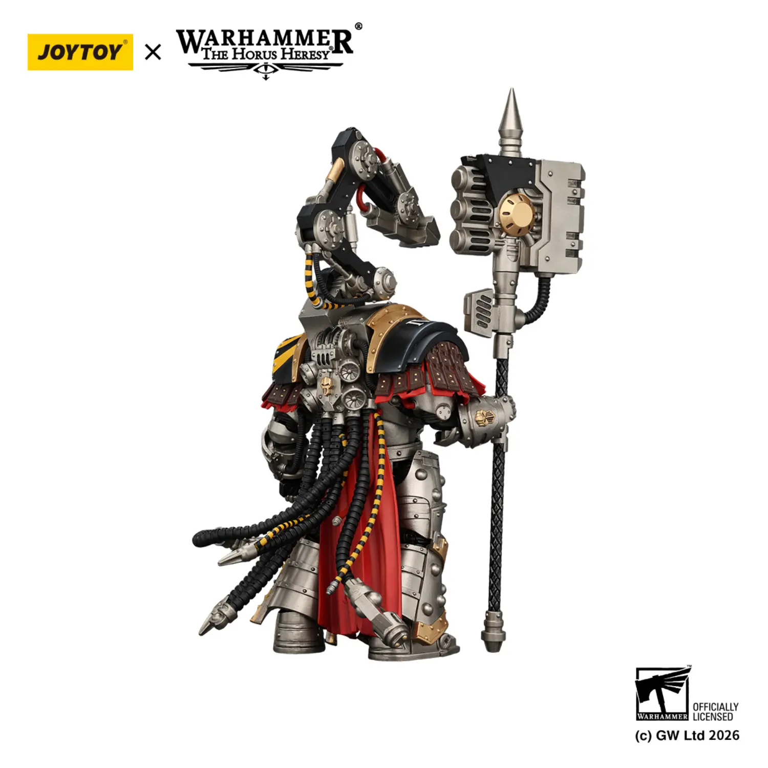 the back of the Action Figure - JoyToy Iron Warriors Warsmith with Graviton Crusher Hammer 1 18 - Warhammer The Horus Heresy in white background