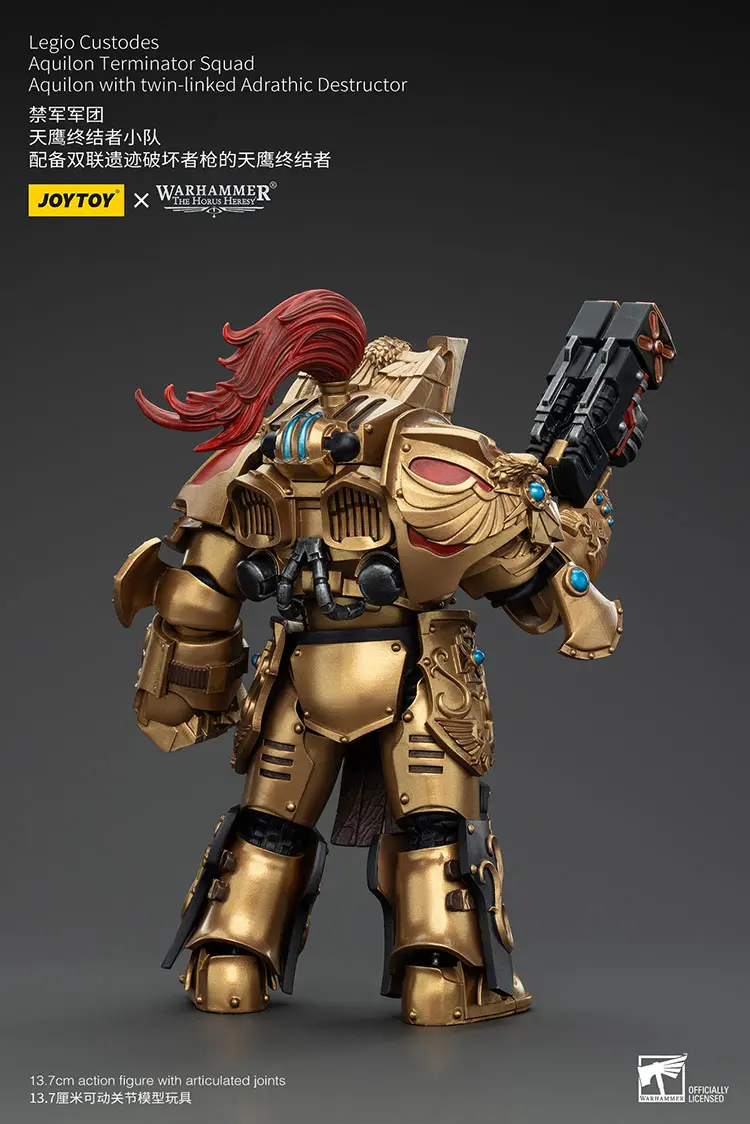 the back of the Action Figure - JoyToy Legio Custodes Aquilon Terminator with Twin-linked Adrathic Destructor 1 18 - Warhammer The Horus Heresy rectangle image the back of the Action Figure - JoyToy Legio Custodes Aquilon Terminator with Twin-linked Adrathic Destructor 1 18 - Warhammer The Horus Heresy rectangle image