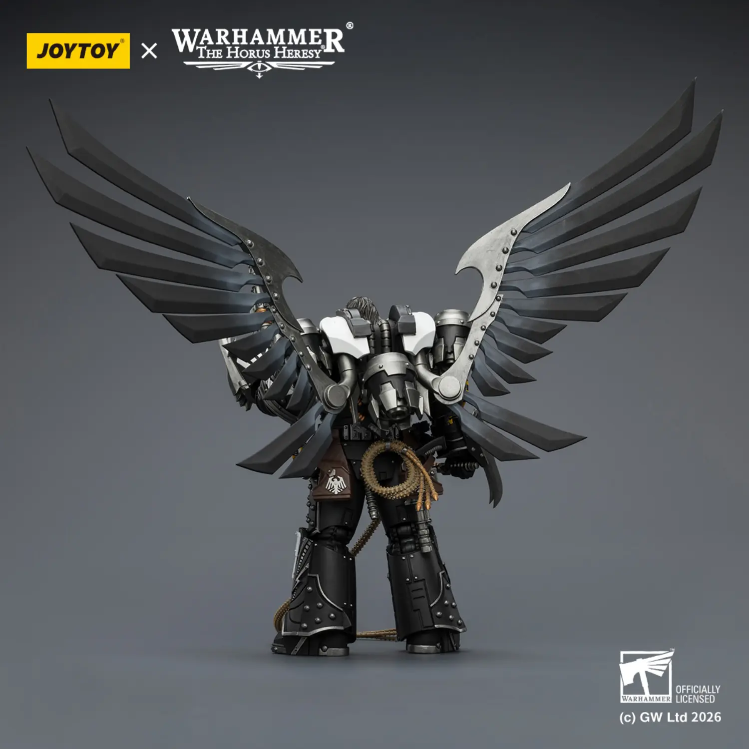 the back of the Action Figure - JoyToy Raven Guard Corvus Corax, Primarch of the XIX Legion 1 18 (with artificer-crafted lightni