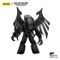 the back of the Action Figure - JoyToy Raven Guard Dark Fury, Chooser of the Slain with Raven_s Talon claws 1 18 - Warhammer The Horus Heresy in white background
