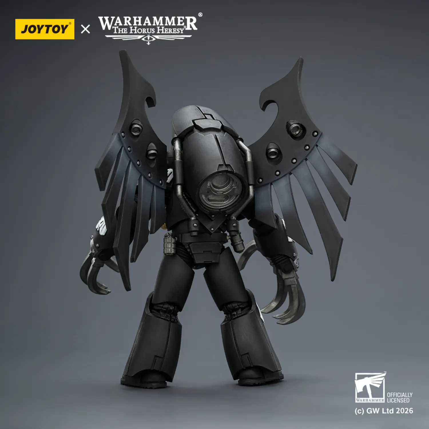 the back of the Action Figure - JoyToy Raven Guard Dark Fury, Chooser of the Slain with Raven_s Talon claws 1 18 - Warhammer The Horus Heresy