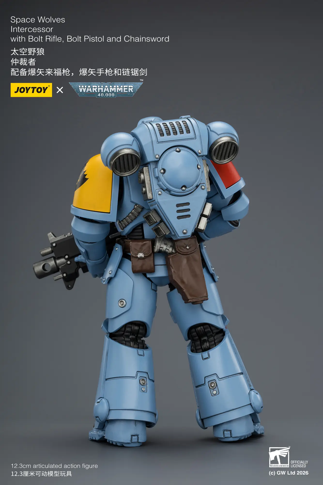 the back of the Action Figure - JoyToy Space Wolves Intercessor with Bolt Rifle, Bolt Pistol and Chainsword 1 18 - Warhammer 40K rectangle image the back of the Action Figure - JoyToy Space Wolves Intercessor with Bolt Rifle, Bolt Pistol and Chainsword 1 18 - Warhammer 40K rectangle image