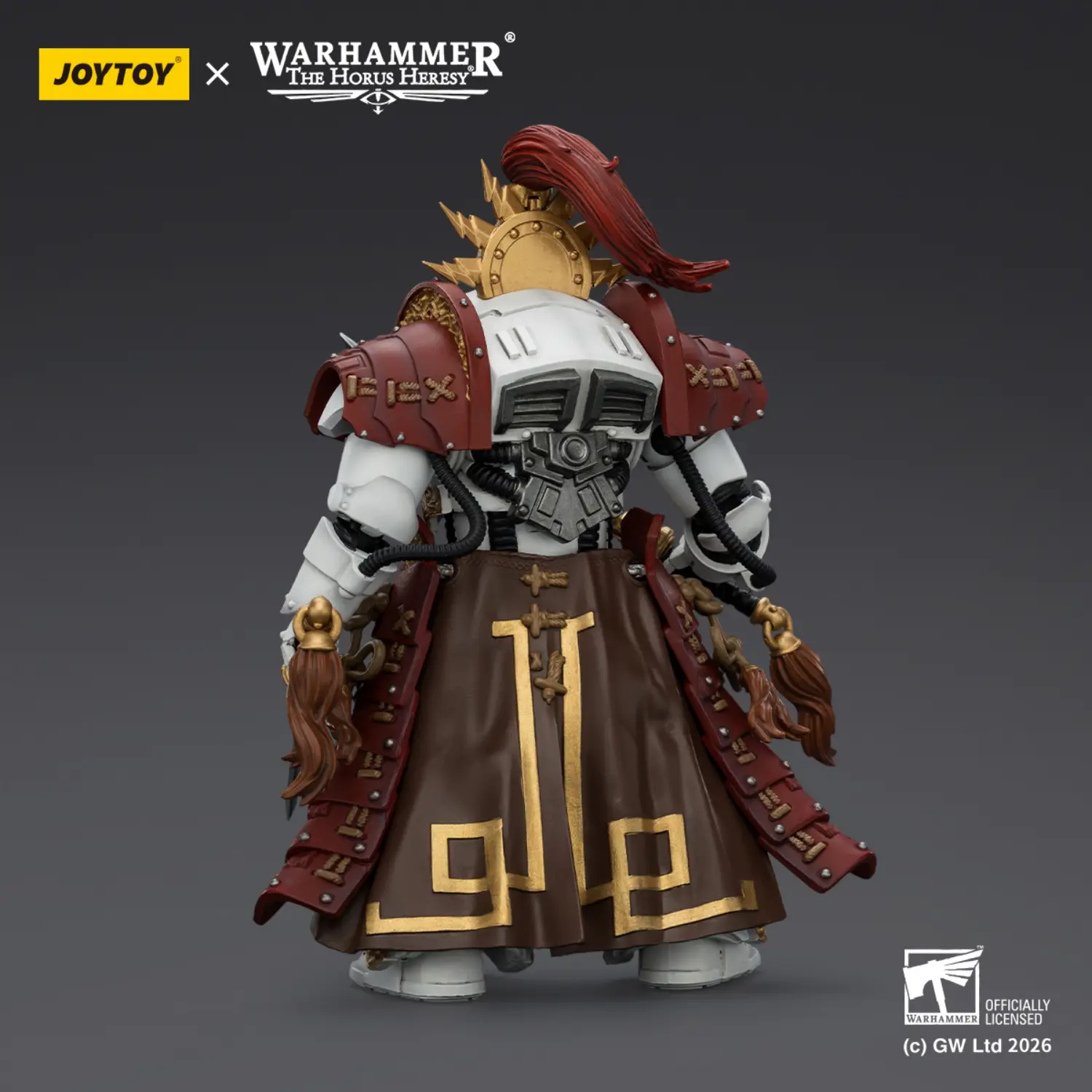 the back of the Action Figure - JoyToy White Scars Qin Xa-Master of the Keshig with paired blades _theTails of the Dragon_ 1 18 - Warhammer The Horus Heresy