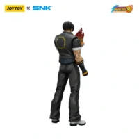 the back of the Action Figure - Kyo Kusanagi KOF _98 UM Hero Team SNK 1 18 - JOYTOY The King of Fighters in white background