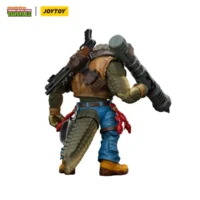 The Back Of The Action Figure Leatherhead Tmnt Nickelodeon 1 18 Joytoy Teenage Mutant Ninja Turtles In White Background