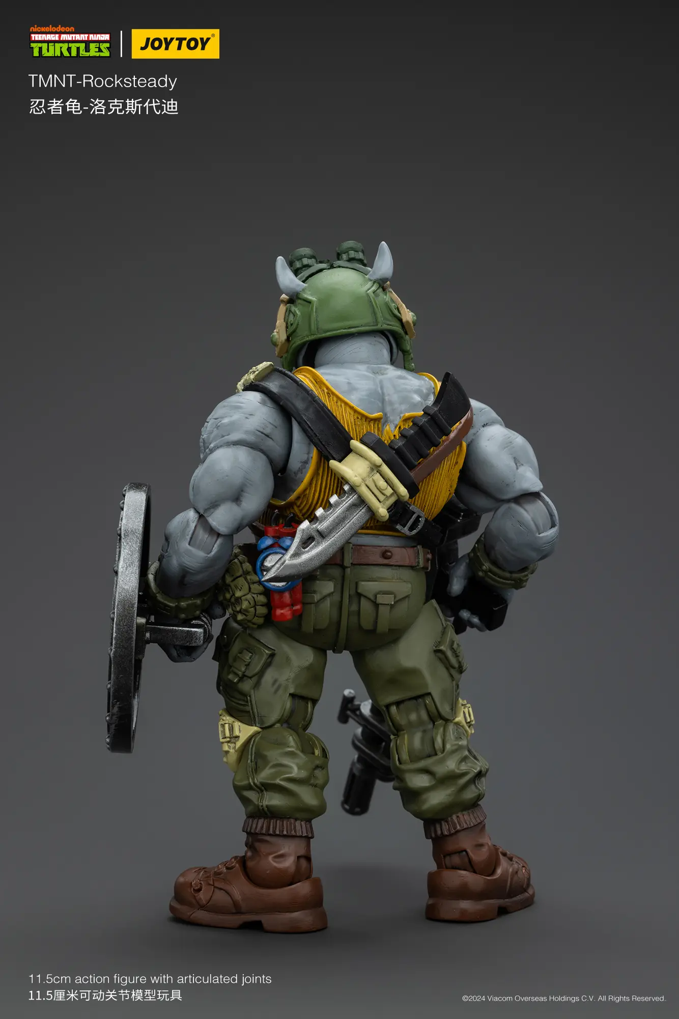 the back of the Action Figure - Rocksteady TMNT Nickelodeon 1 18 - JOYTOY Teenage Mutant Ninja Turtles rectangle image The Back Of The Action Figure Rocksteady Tmnt Nickelodeon 1 18 Joytoy Teenage Mutant Ninja Turtles Rectangle Image