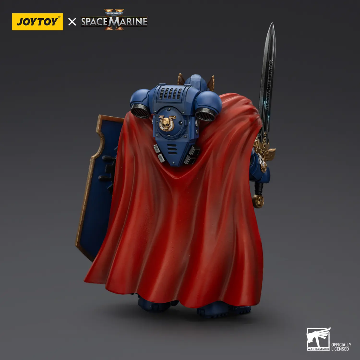 The Back Of The Action Figure Ultramarines Victrix Honour Guard With Storm Shield And Power Sword 1 18 Joytoy Warhammer 40k