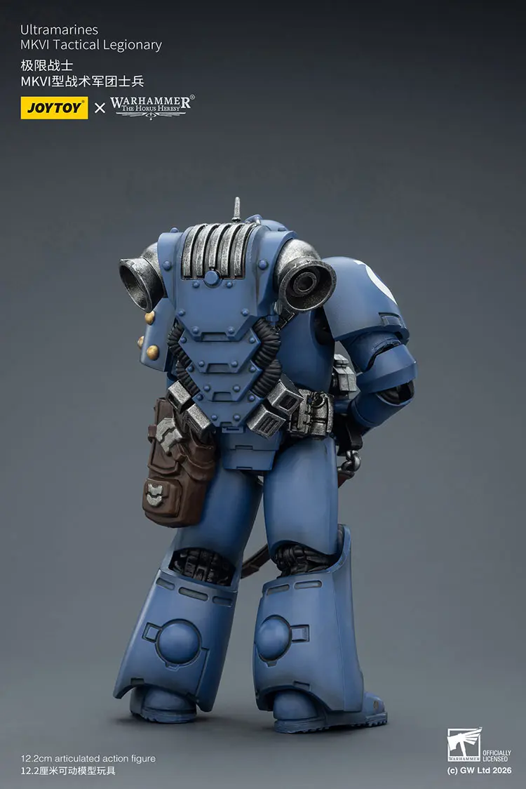 the back of the Action Figure – JoyToy Ultramarines Legion MKVI Tactical Legionary with Chain-Bayonet 1 18 – Warhammer The Horus Heresy rectangle image
