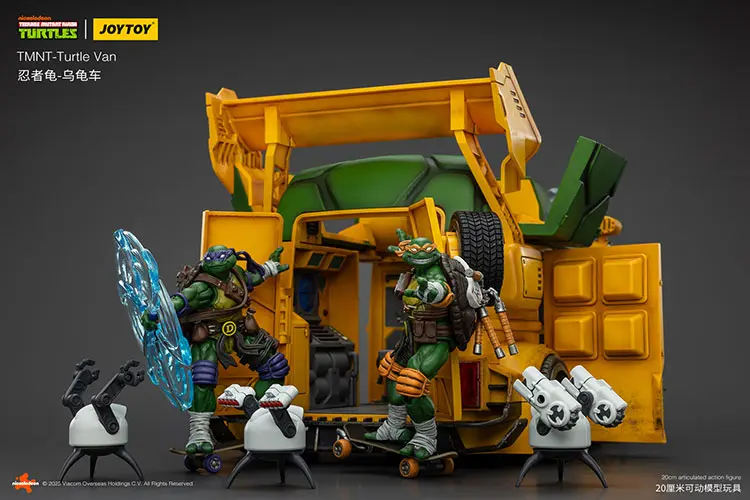 The Back Of The Vehicle Model Turtle Van (party Wagon) With Ninja Turtles Tmnt Nickelodeon 1 18 Joytoy Teenage Mutant Ninja Turtles Rectangle Image3