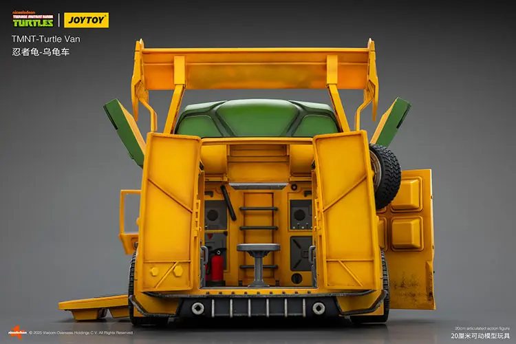 The Back Of The Opening Vehicle Model Turtle Van (party Wagon) Tmnt Nickelodeon 1 18 Joytoy Teenage Mutant Ninja Turtles Rectangle Image