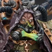 The Details Of Action Figure Chaos Space Marines Death Guard Mortarion, Daemon Primarch Of Nurgle With Ancient Weapons 'the Lantern' And 'silence' 1 18 Joytoy Warhammer 40k Rectangle Image 10