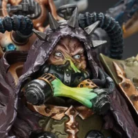 The Details Of Action Figure Chaos Space Marines Death Guard Mortarion, Daemon Primarch Of Nurgle With Ancient Weapons 'the Lantern' And 'silence' 1 18 Joytoy Warhammer 40k Rectangle Image 11