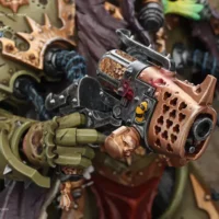 The Details Of Action Figure Chaos Space Marines Death Guard Mortarion, Daemon Primarch Of Nurgle With Ancient Weapons 'the Lantern' And 'silence' 1 18 Joytoy Warhammer 40k Rectangle Image 12