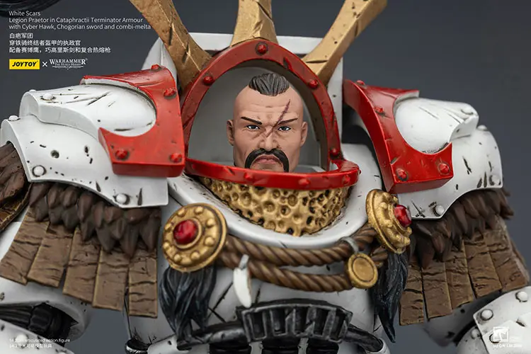 the details of Action Figure - White Scars Legion Praetor in Cataphractii Terminator Armour 1 18 - JOYTOY Warhammer 40K rectangle image The Details Of Action Figure White Scars Legion Praetor In Cataphractii Terminator Armour 1 18 Joytoy Warhammer 40k Rectangle Image