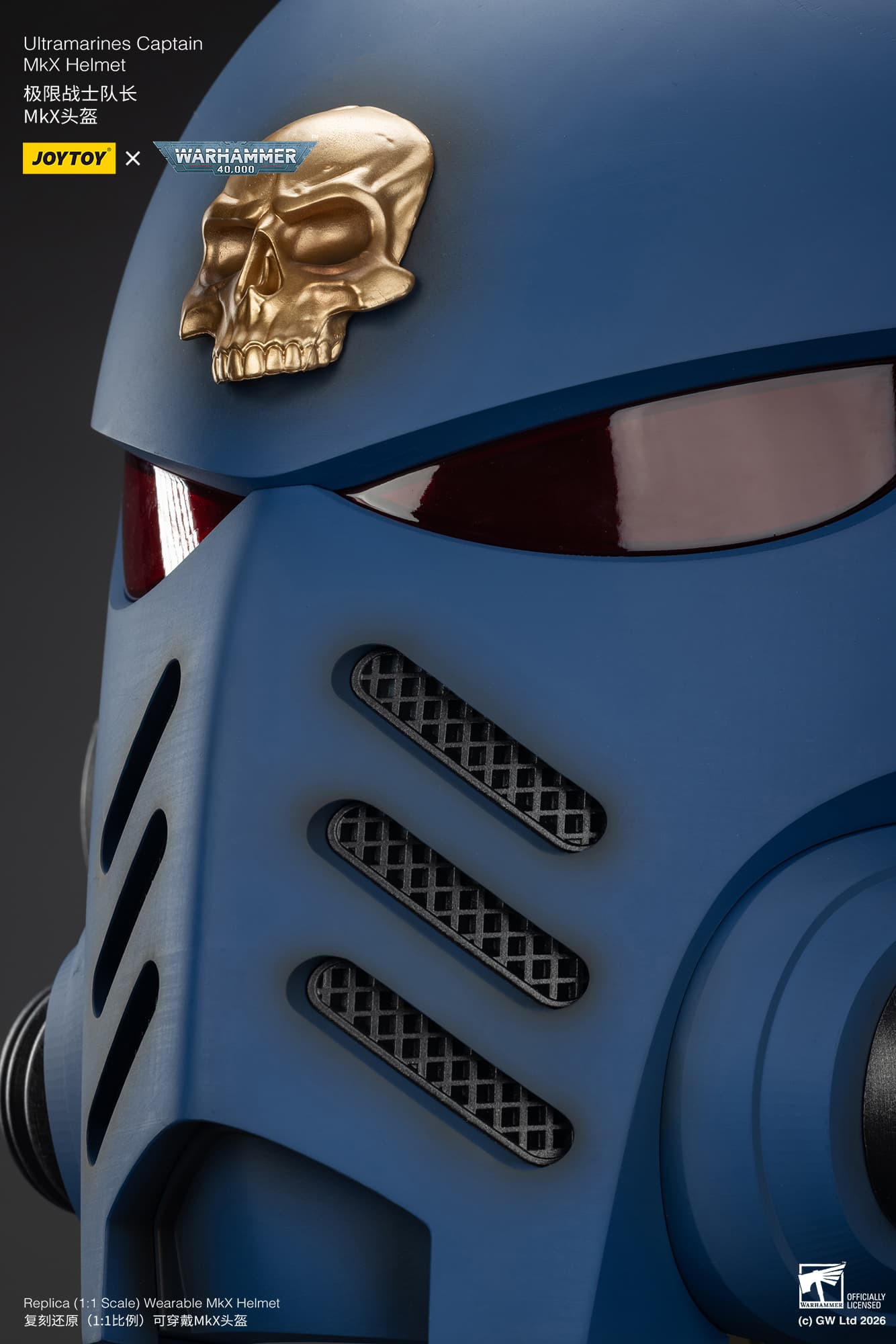 The Details Of The Action Figure Joytoy Ultramarines Captain Mkx Helmet 1 1 Life Size Replica Warhammer 40k Rectangle Image