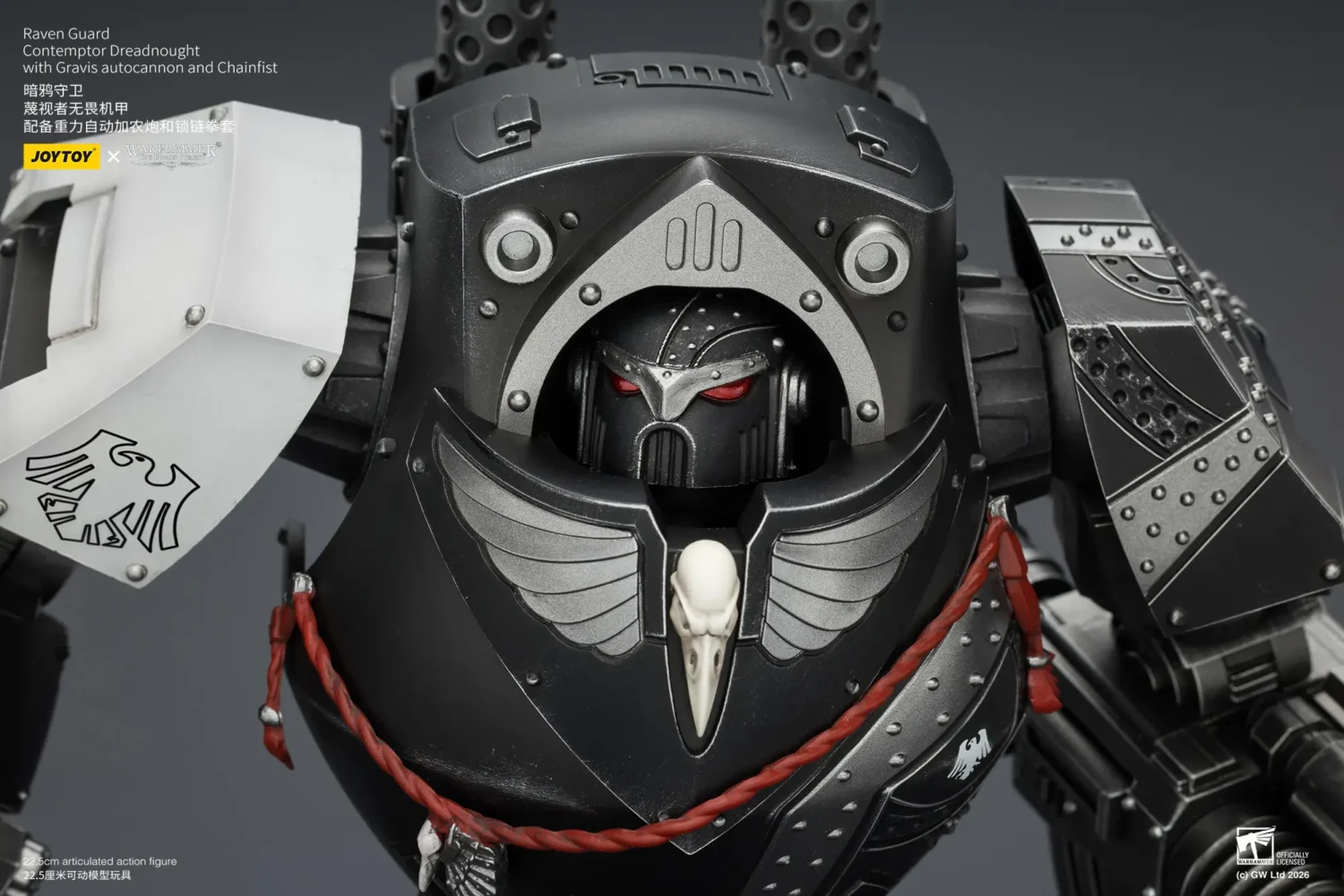 the details of the Action Figure - JoyToy Raven Guard Contemptor Dreadnought with Gravis Autocannon and Chainfist 1 18 - Warhammer The Horus Heresy rectangle image