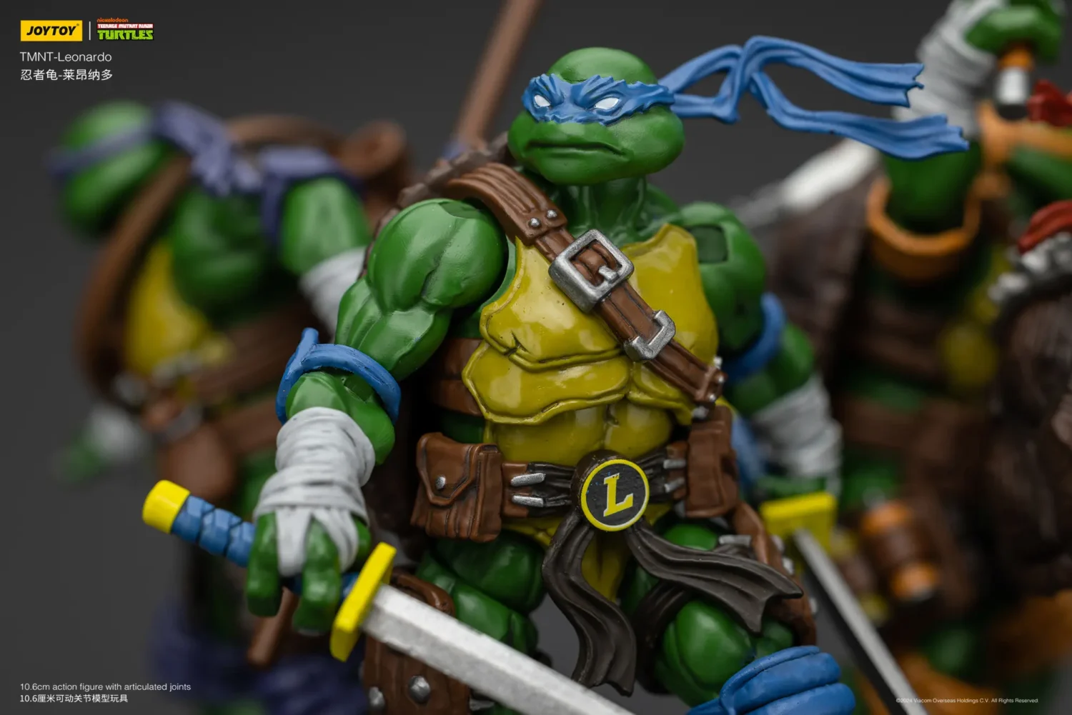 the details of the Action Figure - Leonardo TMNT Nickelodeon 1 18 - JOYTOY Teenage Mutant Ninja Turtles rectangle image