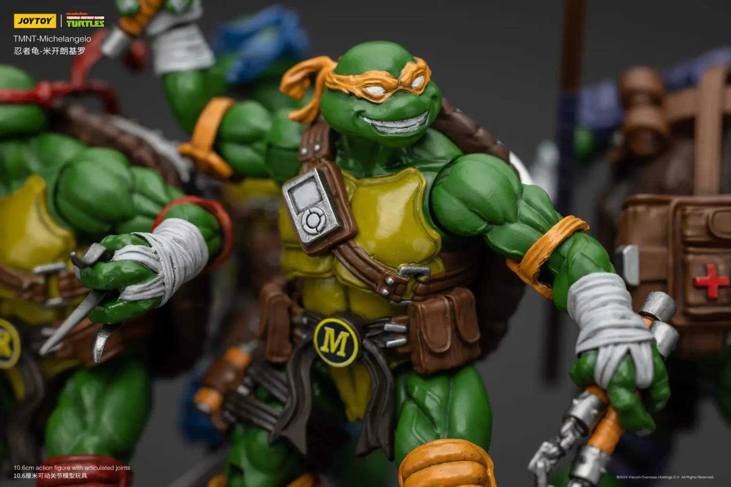 the details of the Action Figure – Michelangelo TMNT Nickelodeon 1 18 – JOYTOY Teenage Mutant Ninja Turtles rectangle image the details of the Action Figure – Michelangelo TMNT Nickelodeon 1 18 – JOYTOY Teenage Mutant Ninja Turtles rectangle image