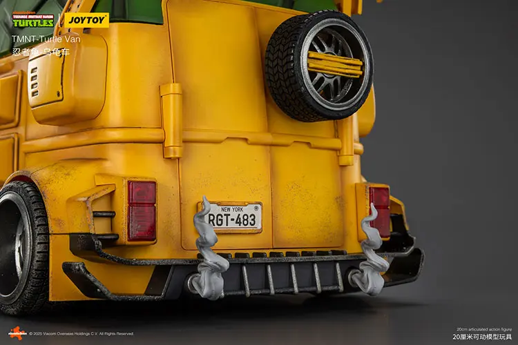 The Details Of The Back Of The Vehicle Model Turtle Van (party Wagon) Tmnt Nickelodeon 1 18 Joytoy Teenage Mutant Ninja Turtles Rectangle Image